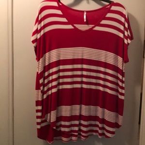 Red and white striped tunic